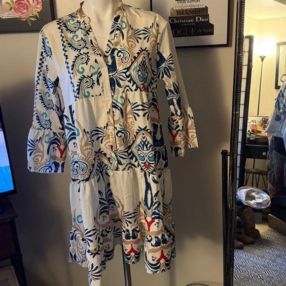 19. Bohemian Print Tunic Dress - Picture 2 of 5